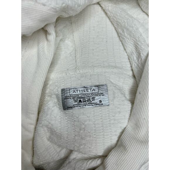 Athleta White Hooded Top Small Long Sleeve - Picture 5 of 5